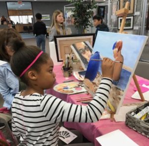 4th grader at Spring art show